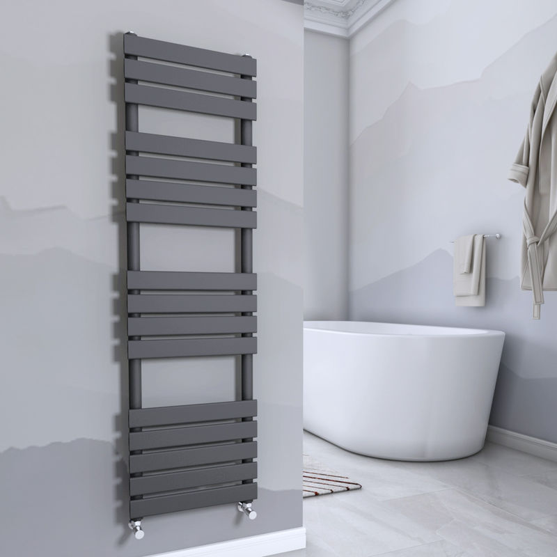 Sand Grey Flat Panel Heated Towel Rail 1600x450mm - Warmehaus