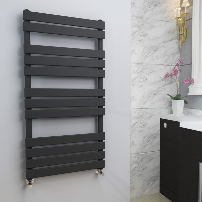 Sand Grey Flat Panel Heated Towel Rail 1200x600mm - Warmehaus