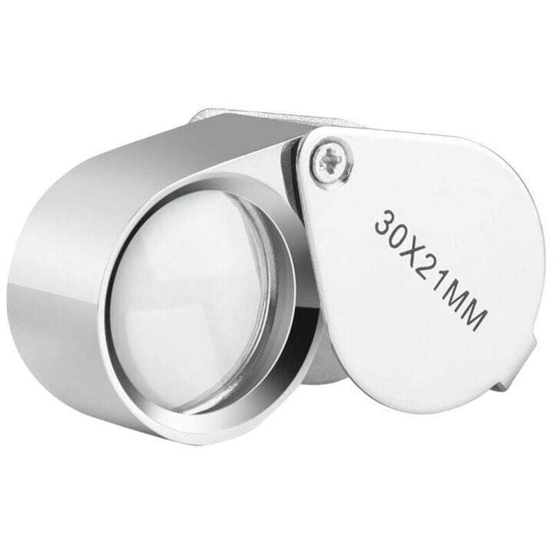 Image of Juwelierlupe – Lupe 30 x 21 mm – 30-fache Taschenlupe – faltbares Glas – Botaniker-Lupe 2 Stück