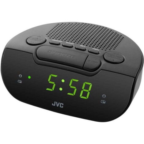 JVC FM-Radiowecker, schwarz, funktional, ästhetisch, elegant