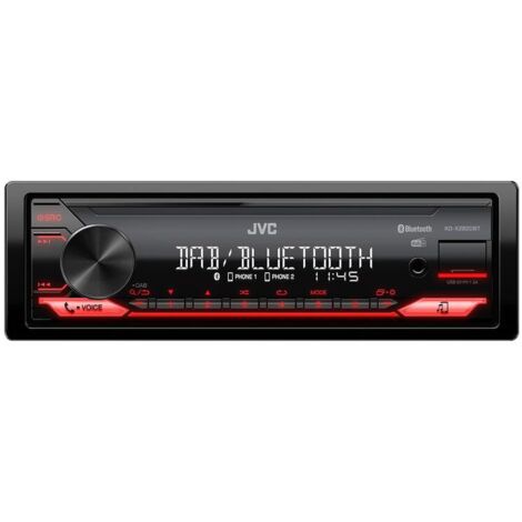 JVC KD-X282DBT Sintolettore Bluetooth Dab Tuner senza pulsanti con ricarica rapida per smartphone, compatibile con DAB e tecnologia Mechaless