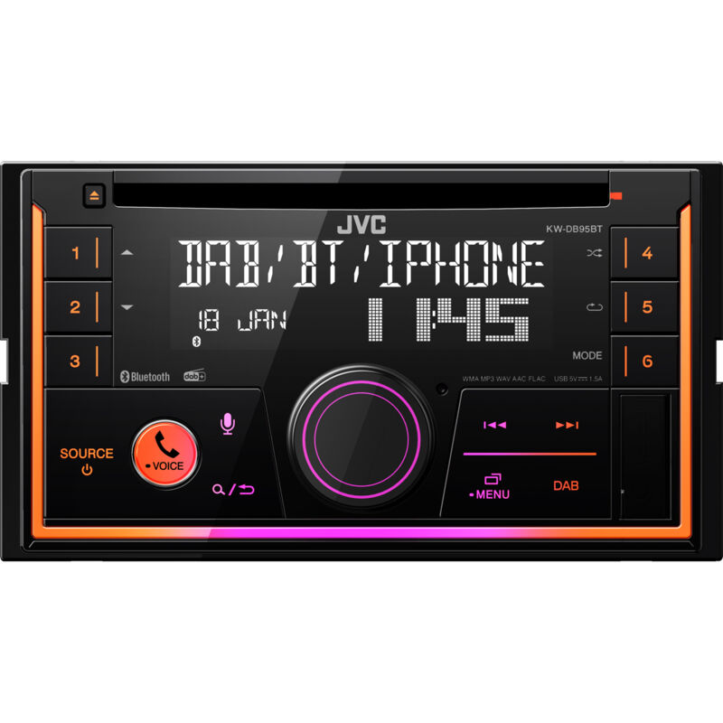 JVC - KW-DB95BT Autoradio 2 din port pour commande au volant, connexion possible à une caméra de recul, tuner dab+ X229052