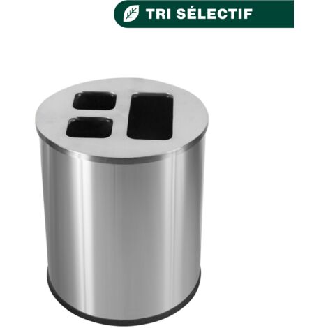 JVD - Collecteur 40L Inox brossé 3 bacs - Matériel professionnel