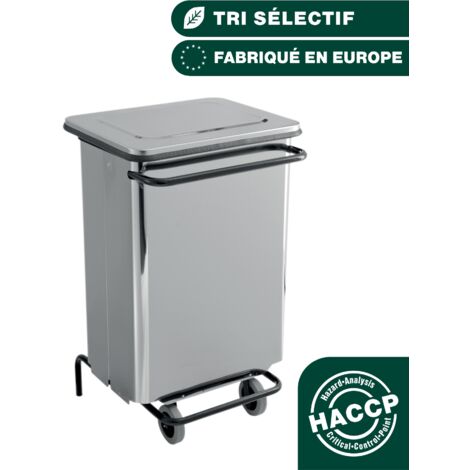 JVD - Conteneur mobile à pédale 70L Inox Brillant - Matériel professionnel