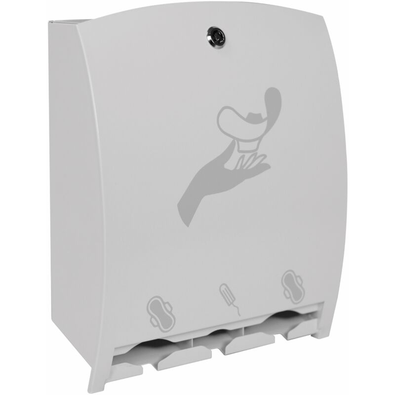 Distributeur de protections périodiques blanc 3 compartiments - Matériel professionnel - JVD