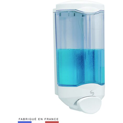 JVD – Distributeur de savon poussoir 1 litre crystal – Pompe en silicone – Débit 1 ml par pression – Compatible gel hydroalcoolique