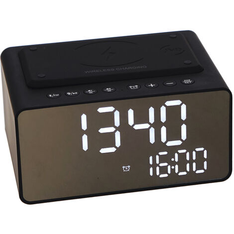 JVD - Réveil Stéréo Bluetooth Wave avec chargement sans fil et USB - Matériel professionnel