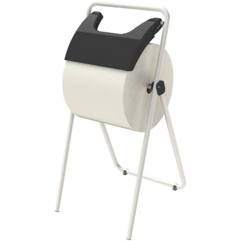 JVD - Support Bobine Industrielle sur Pied avec Scie Intégrée Métal Blanc - Matériel professionnel