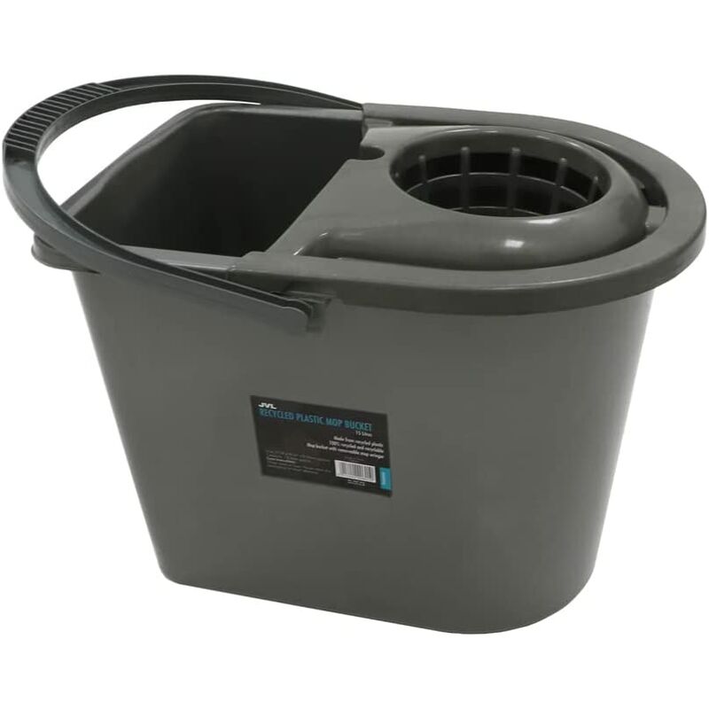 15 Litre Recycled Plastic Mop Bucket, Grey - JVL