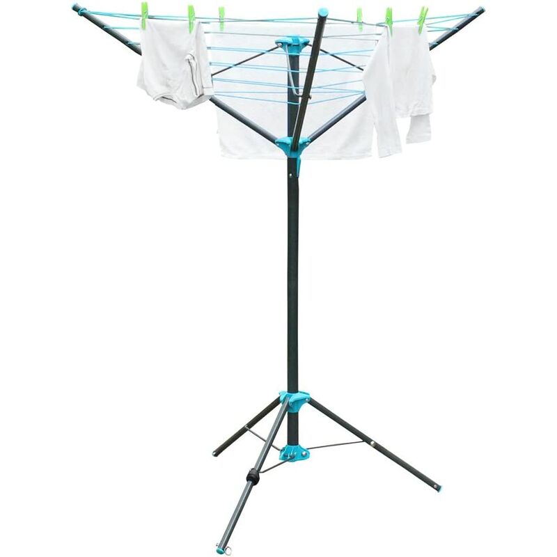 JVL 3 Arm Portable Free Standing Rotary Airer, 16 Metre