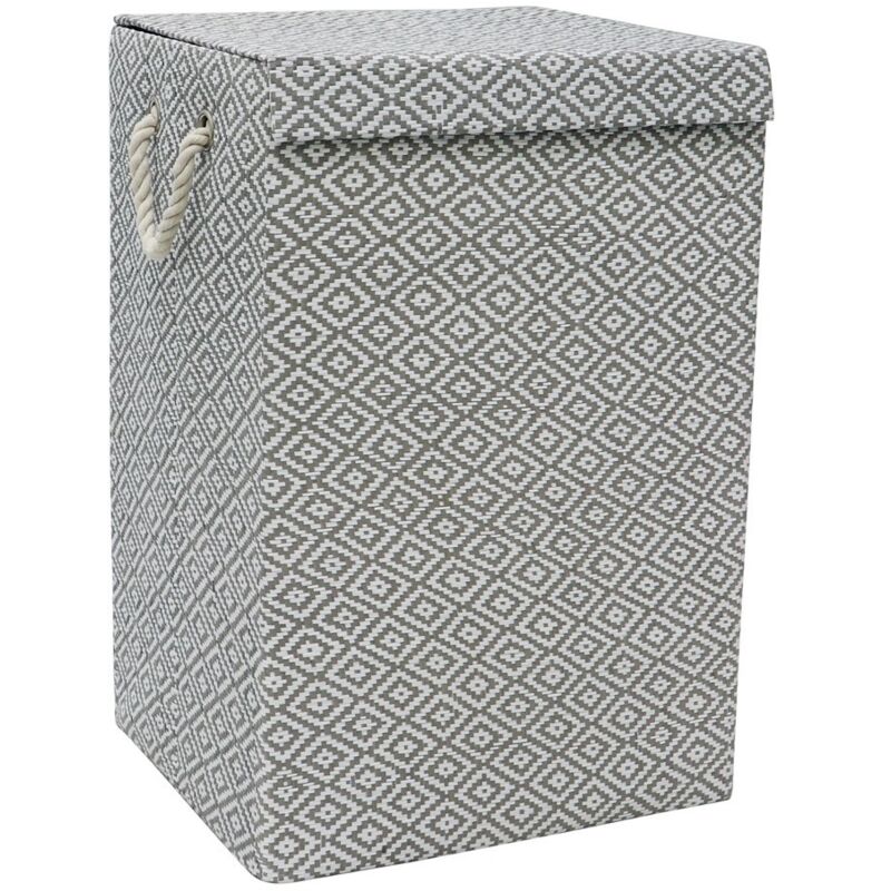 Argyle Rectangular Foldable Paper Lidded Storage - JVL