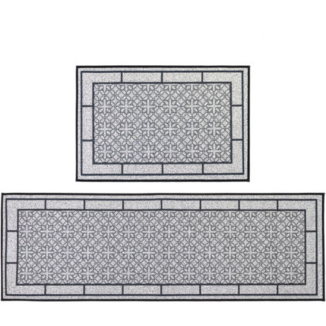 JVL Avanti Doormat and Runner Set, Grey