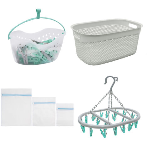 JVL Droplette Laundry and Peg Bundle - Ice Grey