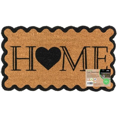 JVL Eco-Friendly Latex Backed Coir Entrance Doormat, 40x70cm - Scalloped Home