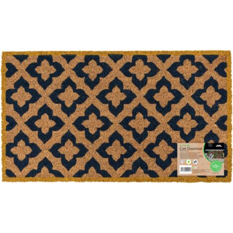 JVL Eco-Friendly Latex Backed Coir Entrance Doormat, 40x70cm - Vintage