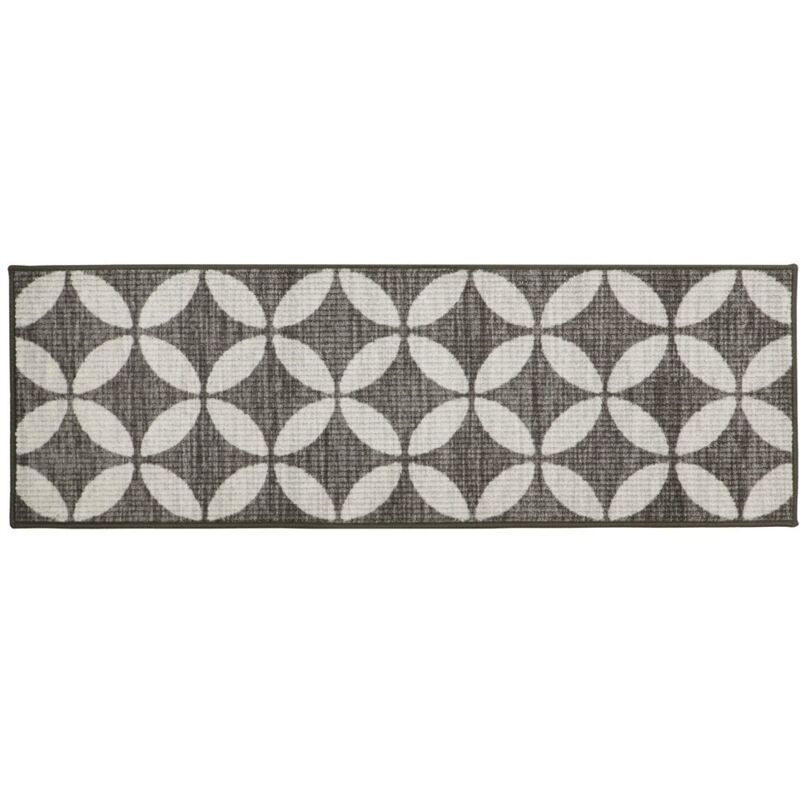 Jvl Fiora Machine Washable Runner Mat, 50x150cm, Pewter