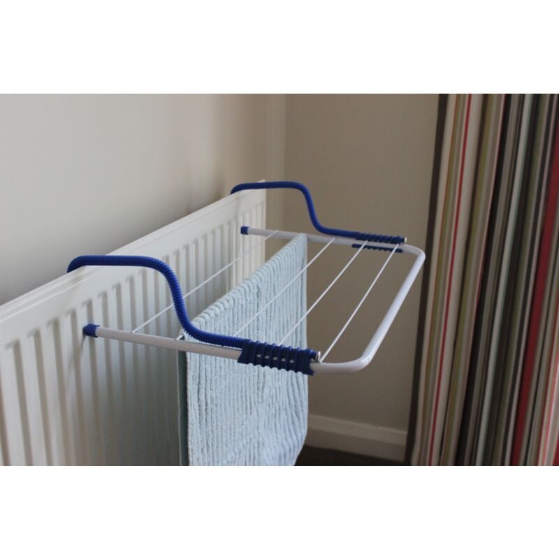 JVL Folding Clothes Radiator Drying Airer, Plastic/Metal, H:33 x W:51cm, White