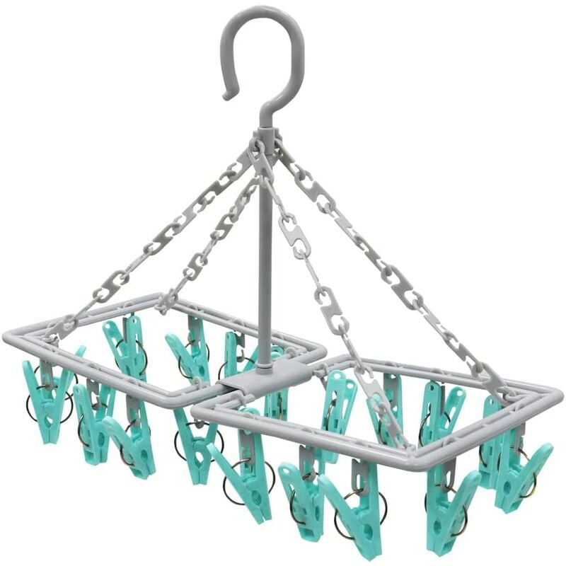 JVL - Folding Sock Dryer Complete with 20-Piece Clothes Peg