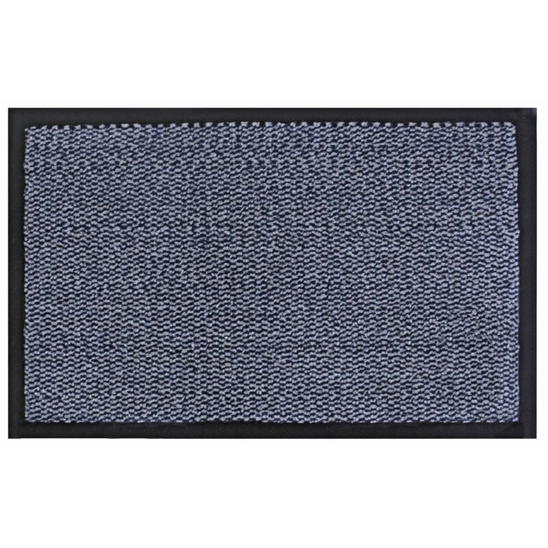 JVL - Heavy Duty Barrier Door Floor Mat, 60x80cm, Blue Black