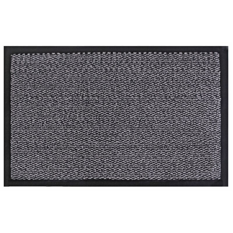 JVL - Heavy Duty Barrier Door Floor Mat, 60x80cm, Grey Black