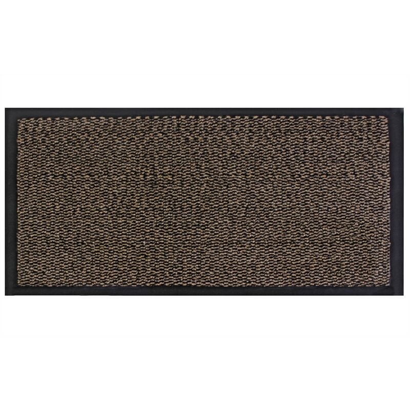 JVL - Heavy Duty Barrier Door Floor Mat, 80x140cm, Brown Black