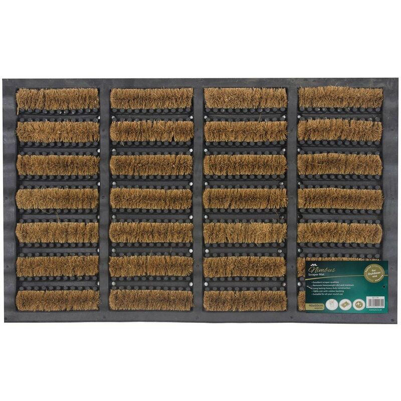 Jvl Heavy Duty Nimbus Rubber Natural Coir Tuffscrape Door Mat 40