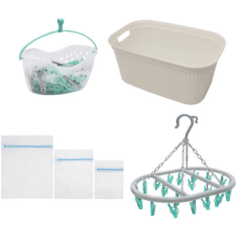 JVL Loop Laundry and Peg Bundle - White