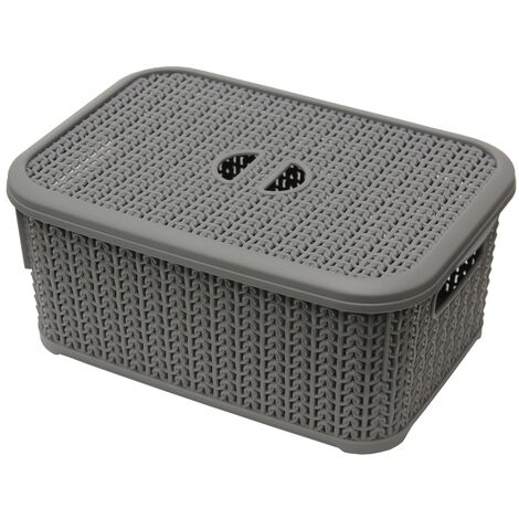 Plastic Storage Basket With Handles, Small Lightweight Storage Box