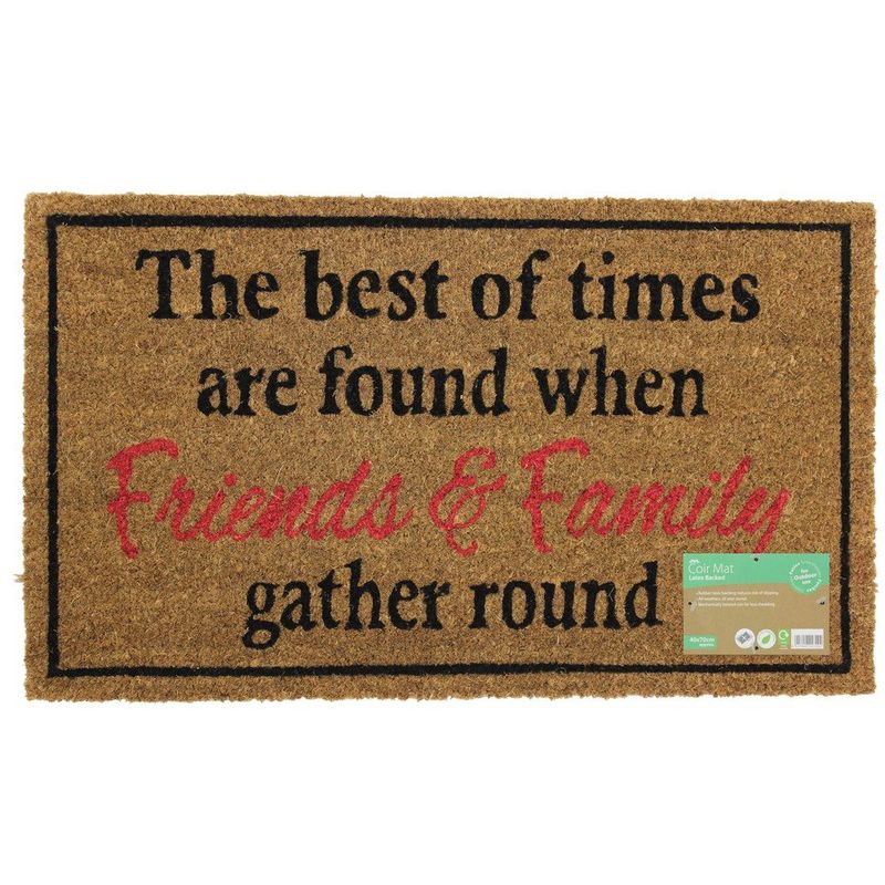 Jvl Simple Quotes Latex Backed Coir Entrance Door Mat