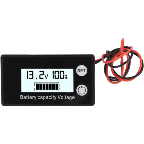 JX‑6133 Testeur de Capacité de Batterie LCD Étanche, Moniteur de Tension DC 8‑100V, Blanc