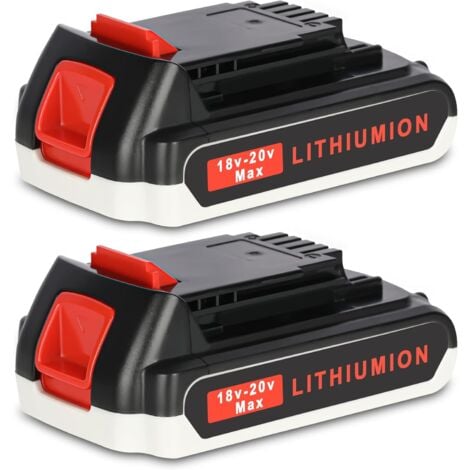 JYJZPB 2X BL1518 18V 3.0Ah Lithium Batterie de Remplacement pour Black et Decker 18V Batterie BL2018-XJ BL1518-XJ BL4018 LB20 LBX20 LBXR2020-OPE LBXR20B-2 LB2X4020 LST220
