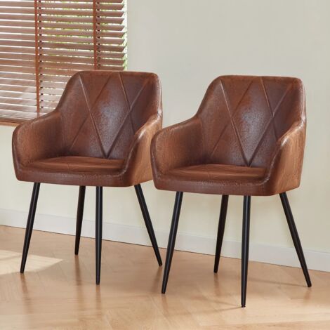 JYMTOM 2 Chaise haute de salle à manger avec dossier (83cm) - Ergonomique, capacité de charge de 120 kg et prête à être assemblée en 15 minutes( 2, Marron）