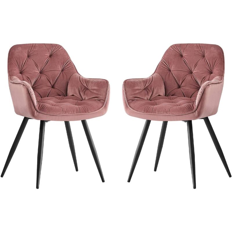 Exit Toys - jymtom chaise Futurefurniture. ensemble de 2 chaises de salle à manger, chaises de salle à manger,Siège rembourrée, velours, pieds en