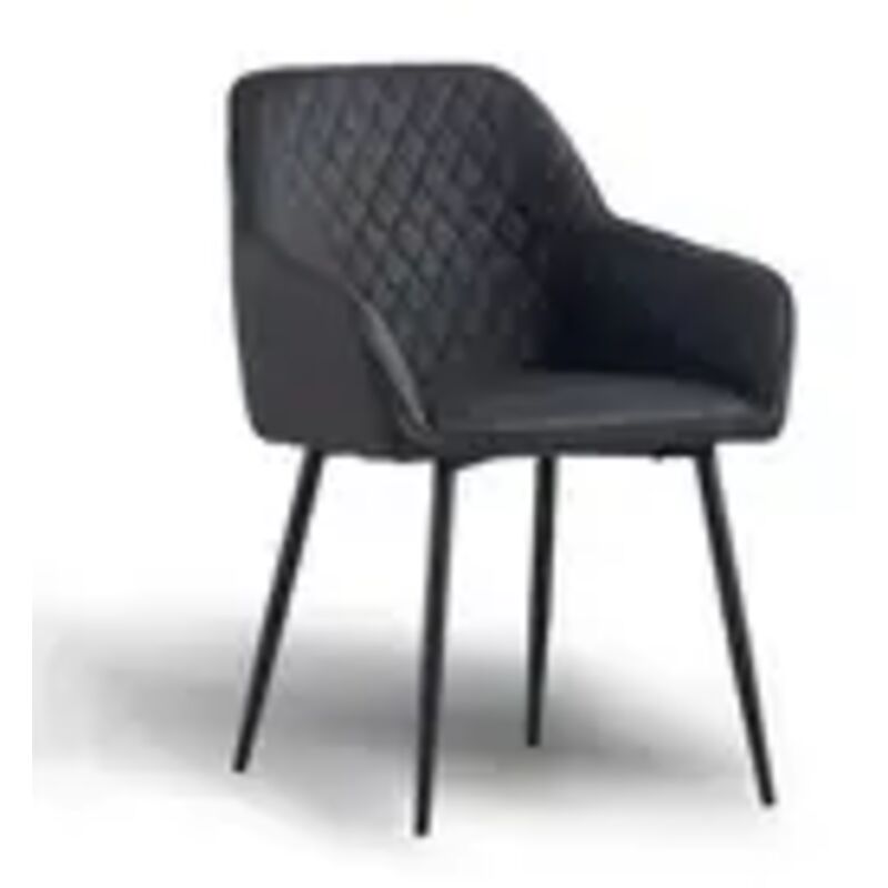 Jymtom - Lot de 4 Fauteuil,Chaises en Cuir Synthétique avec Accoudoirs et des Pieds en Métal de Salle à Manger ou de Bureau