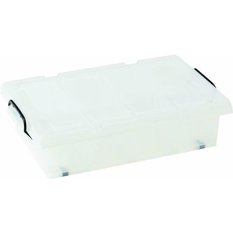 K-BOX 25L LOW TRANSPARENT W/WHEELS