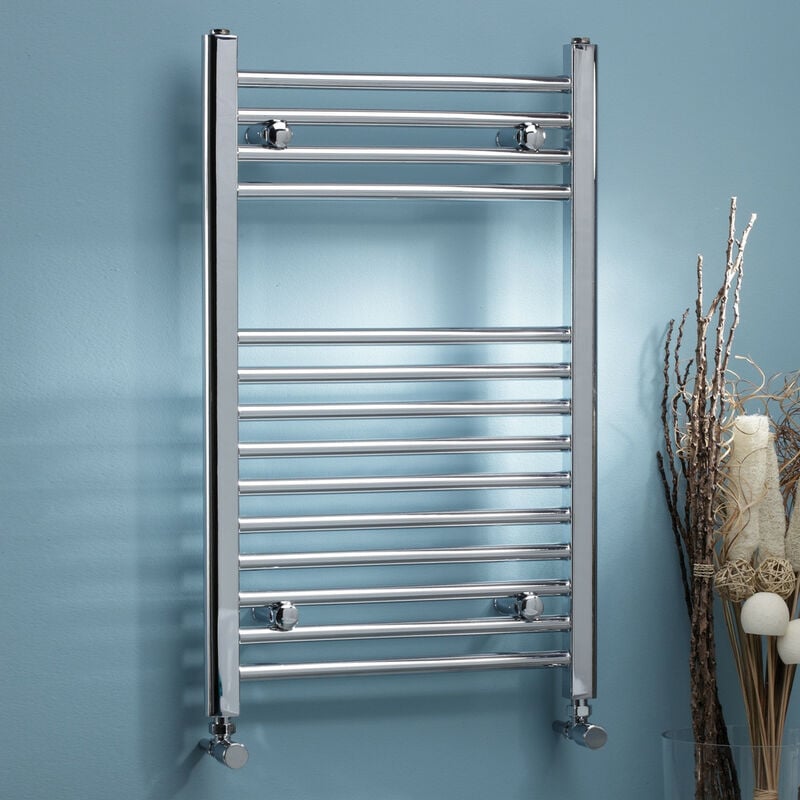 Chrome 800mm x 600mm Straight 22mm Towel Rail - STR608C - Kartell