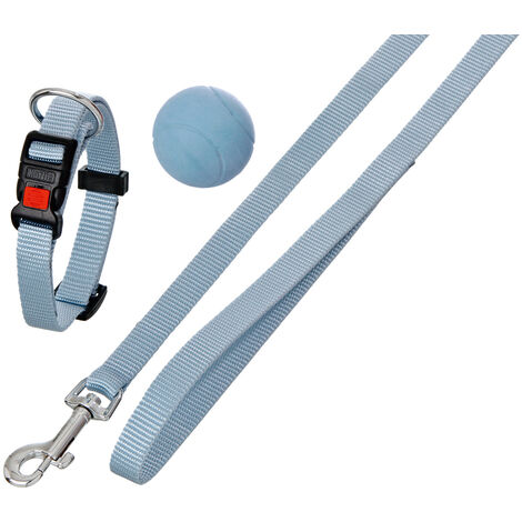 K SET PARA CACHORRO COLLAR Y CORREA, AZUL 15MM 20-40CM, 120CM