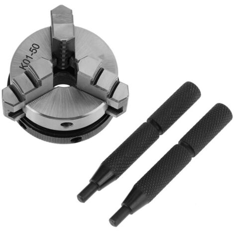K01-50 Mandrin manuel à spirale de 50 mm pour le travail du bois, mini mandrin à main avec 3 mors et filetage de montage
