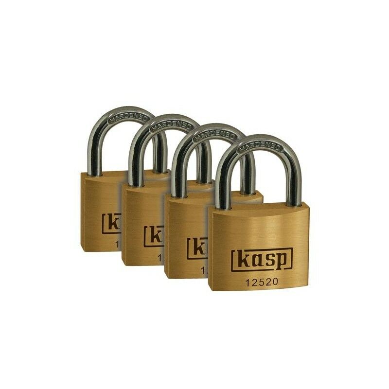Kasp - K12520D4 Premium Brass Padlock 20mm Quad Pack