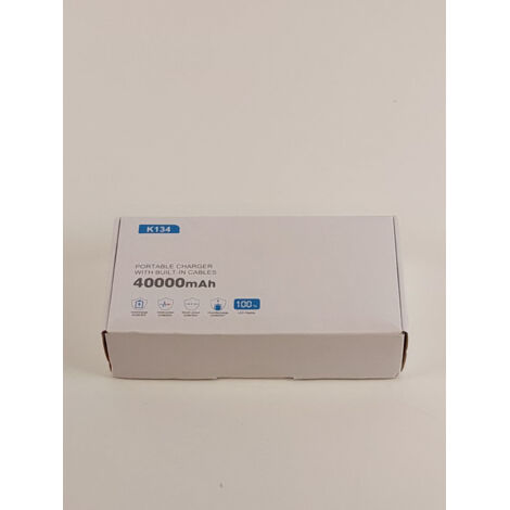 K134 - Batterie externe Power Bank - 40000mAh - Écran LED et multi-ports - Haute capacité - Voir photos