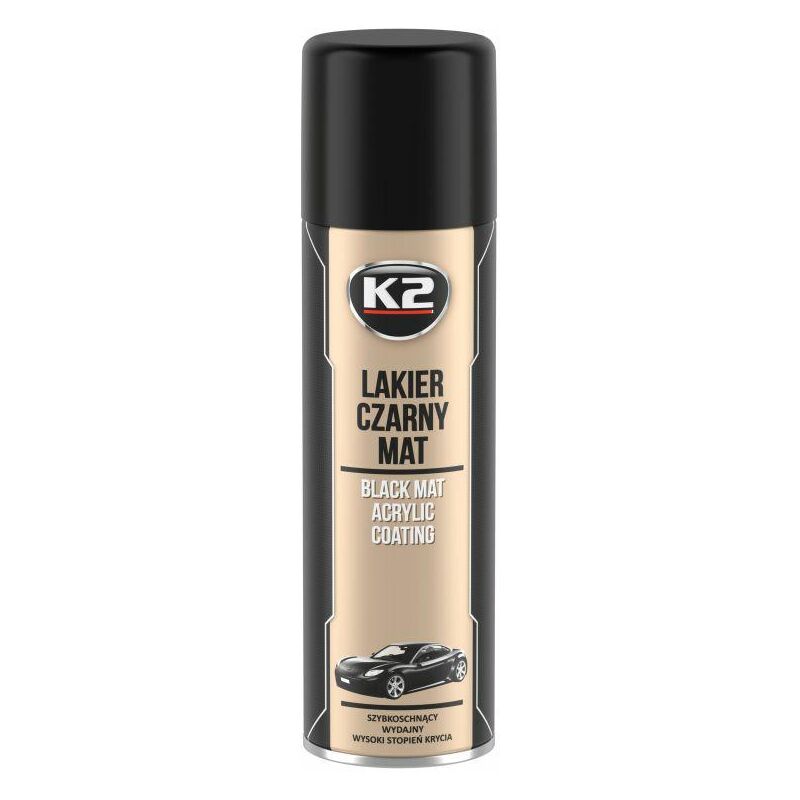 K2 Acryllack Schnell Trocknend Mattschwarz 500ml, Fahrzeug- Und Oberflächenlack, Mattes Finish Ofhigh Durability, Schnell Trocknend, Schutz Gegen