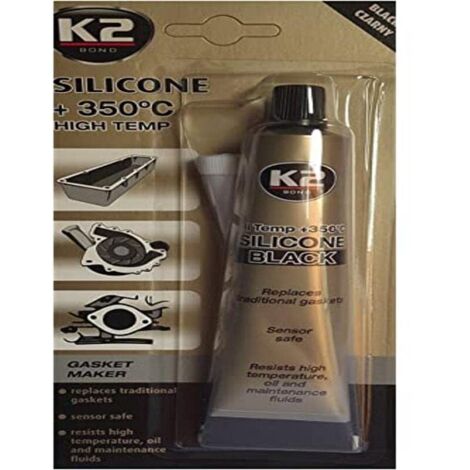 K2 de Alta Temperatura de Silicona, Masilla, dichtsi LIKON, hochtemperaturbeständig hasta + 350 °C, Negro, 85 g Tube