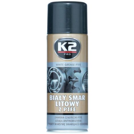 K2 Grasa Blanca con PTFE Lubricante de Alta Duración para Automóviles e Industria 400ML