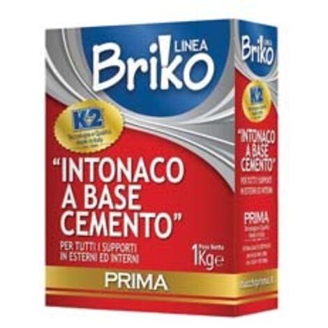 K2 LINEA BRIKO INTONACO PRONTO BASE CEMENTO BIANCO IN POLVERE- - Kg.1 in scatola - 12 pezzi K2