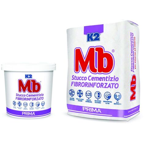 K2 Mb Rasante Stucco In Polvere Cementizio Fibrato - Kg.5 in sacco - 4 pz
