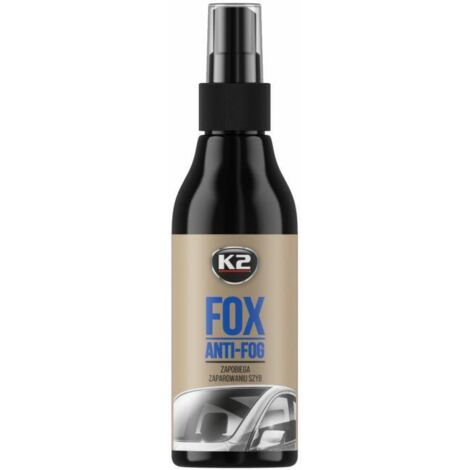 K2 Prevents el Fogging de Glass Fox 150 ml (liquide), liquide antibuée pour véhicules, empêche la formation de el buée, améliore la visibilité, idéal pour les conditions humides.