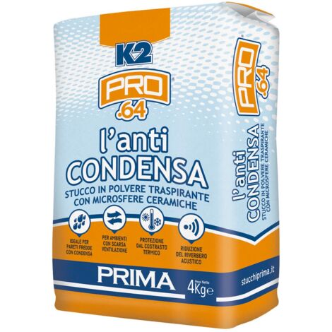 K2 stucco anticondensa in polvere e microsfere 4 kg aticondensa isolamento termico acustico