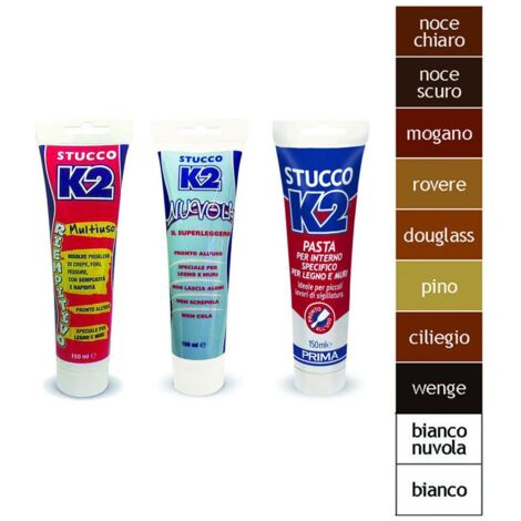 K2 Stucco In Pasta Multiuso Colorato In Tubetto - ml.150 - noce chiaro - 6 pz