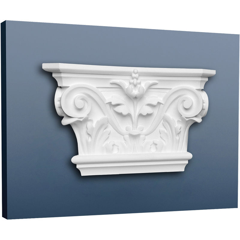 Pilaster Capital Decoration element Stucco Decor K201 LUXXUS made of light rigid foam white - Orac
