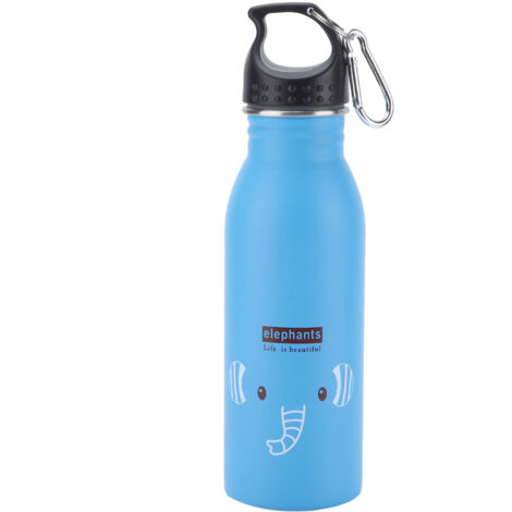 K601 Isolierte Edelstahl-Trinkflasche für Kinder mit niedlichem blauen Elefantenmotiv